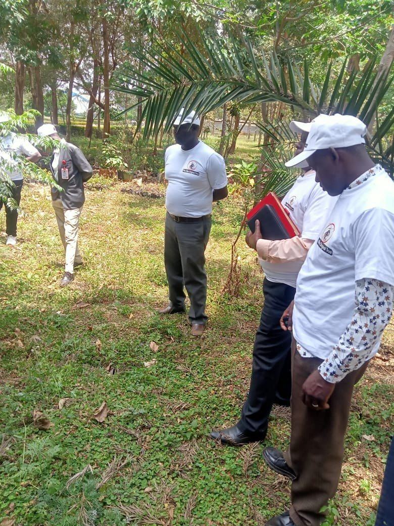 Veterans and officials during the Kamiti memorial visit